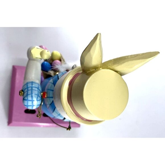 Kurt Adler Easter Rabbit Nutcracker Bunny Musical Music Box Hand Painted 12" - Picture 8 of 10